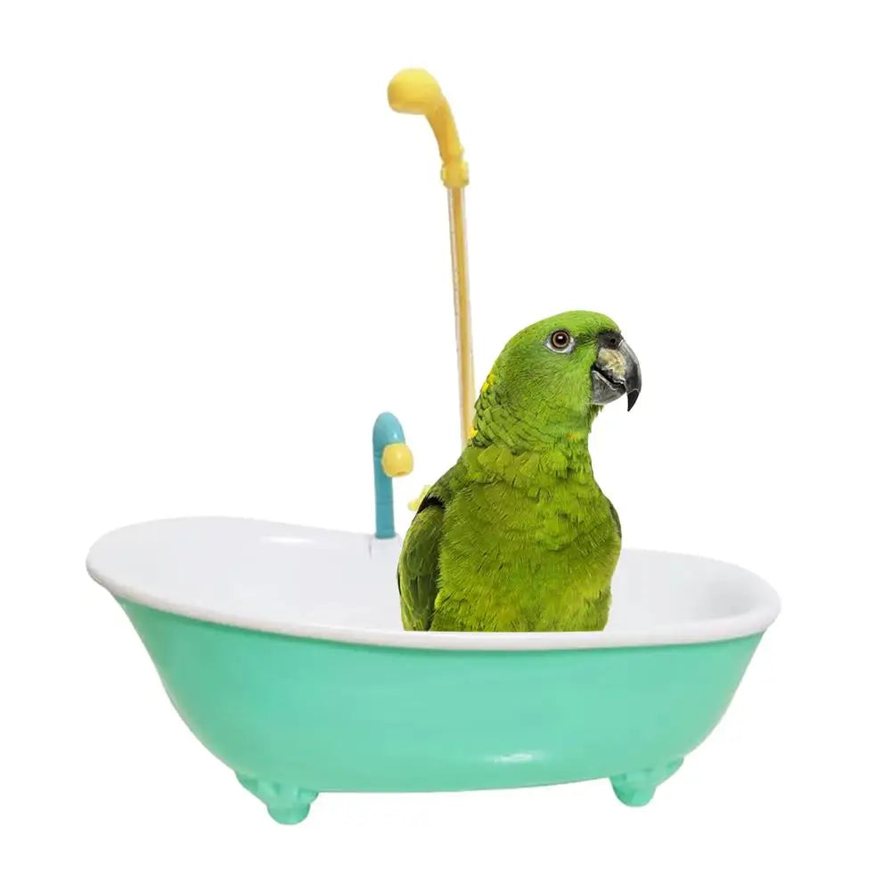 NONECN Parrot Bath Bird Shower Tub Plastic Cage Accessory
