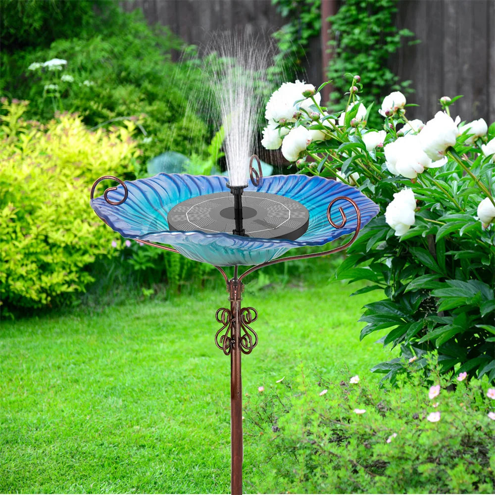 Outdoor Glass Bird Bath Feeding Bowl For Garden And Balcony