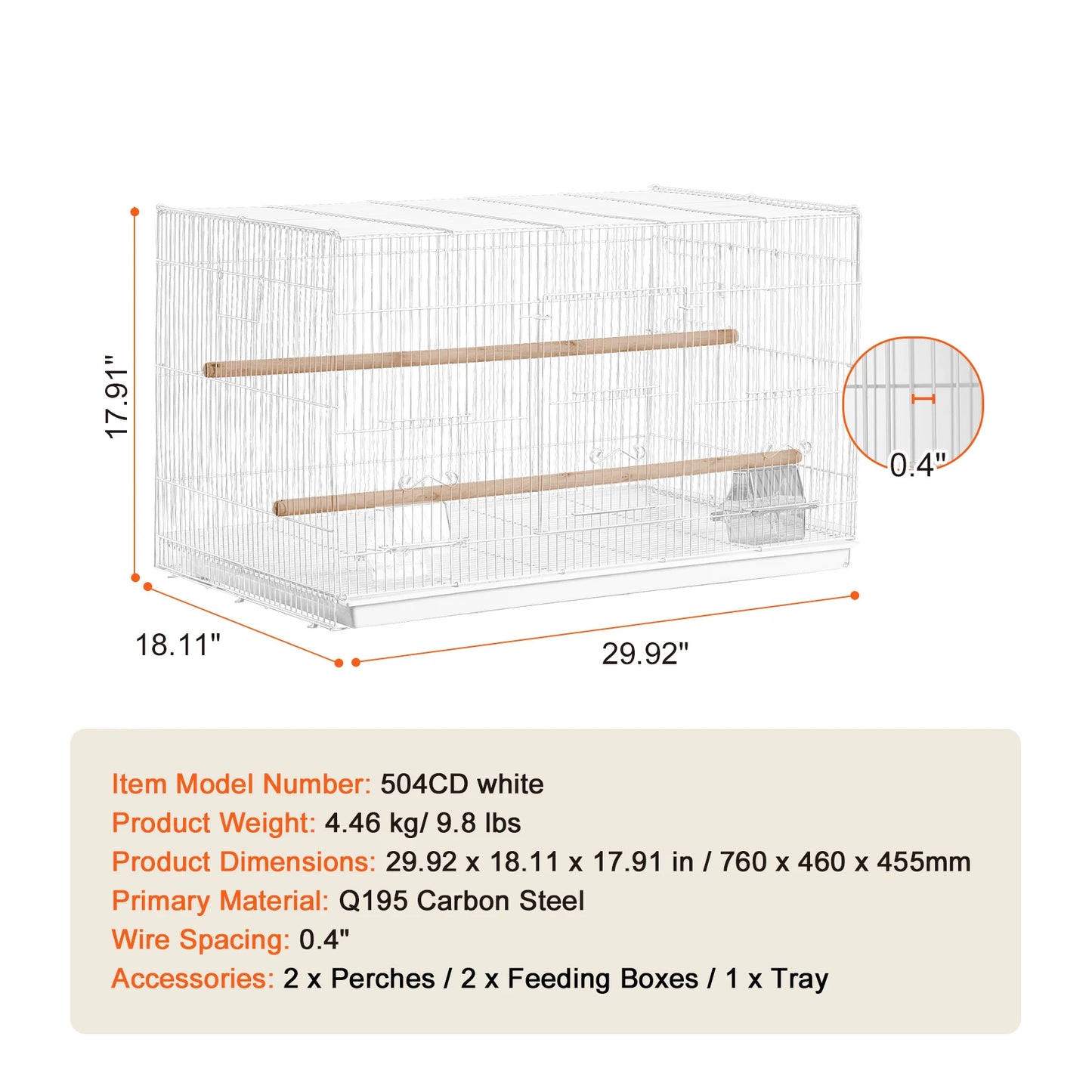 SucceBuy Flight Cage Stackable Divided Bird Cage With Travel Handle