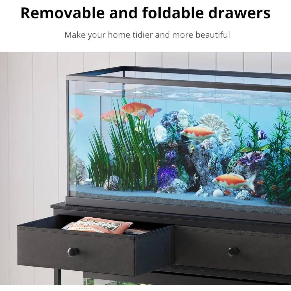XMSJ Customizable Aquarium Stand Power Outlet Cabinet Storage