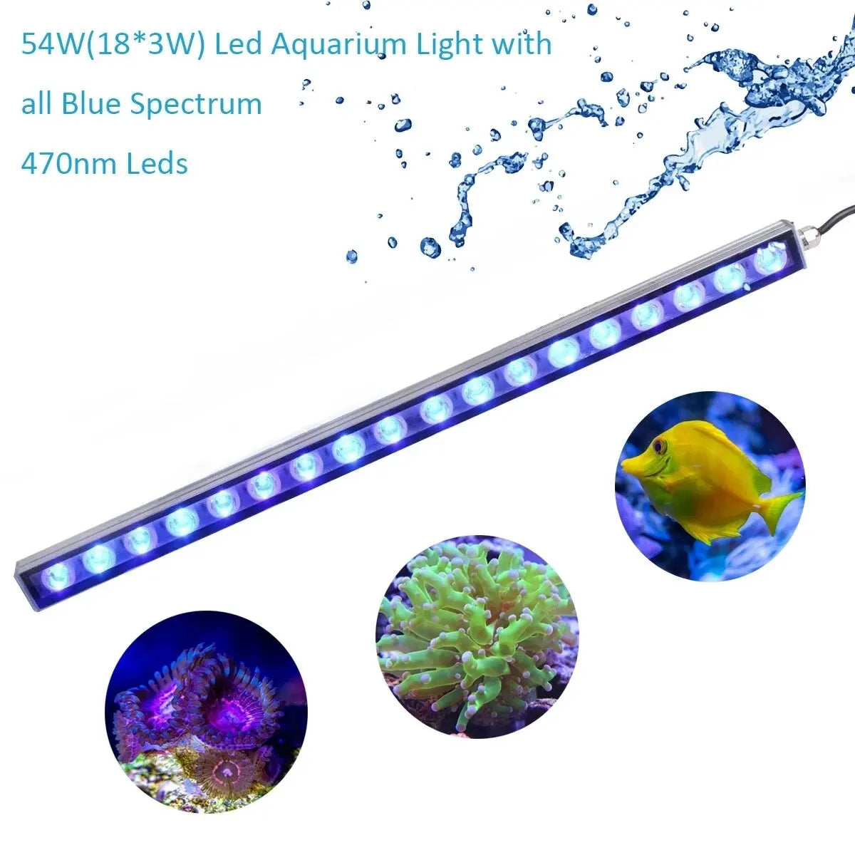 Populargrow Aquarium Light With 470nm Blue Spectrum LEDs Strip