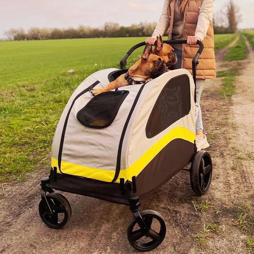 Premium Dog Stroller Pram 4 Wheel Foldable Cart For Pets