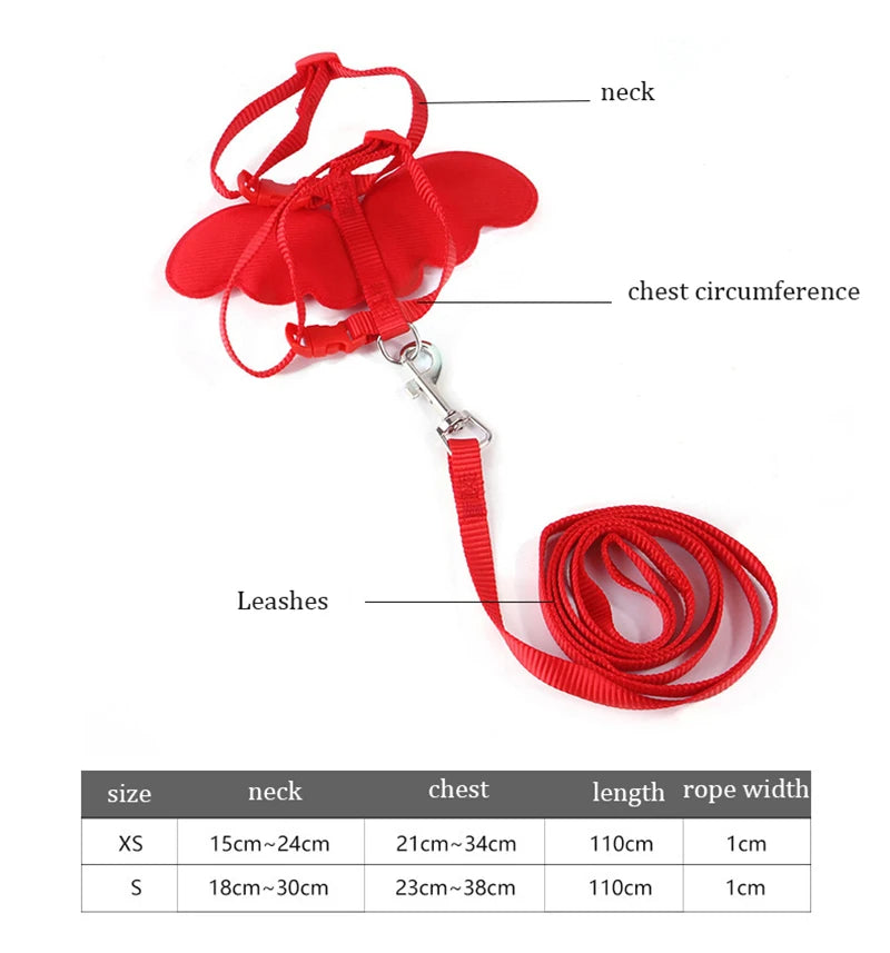 Angel Wings Harness and Leash for Small and Medium Pets