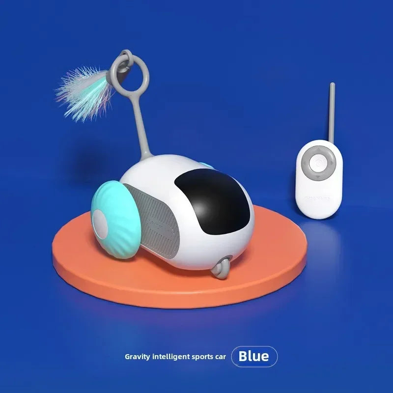 Automatic Rolling Remote Control Cat Toy Car for Interactive Play