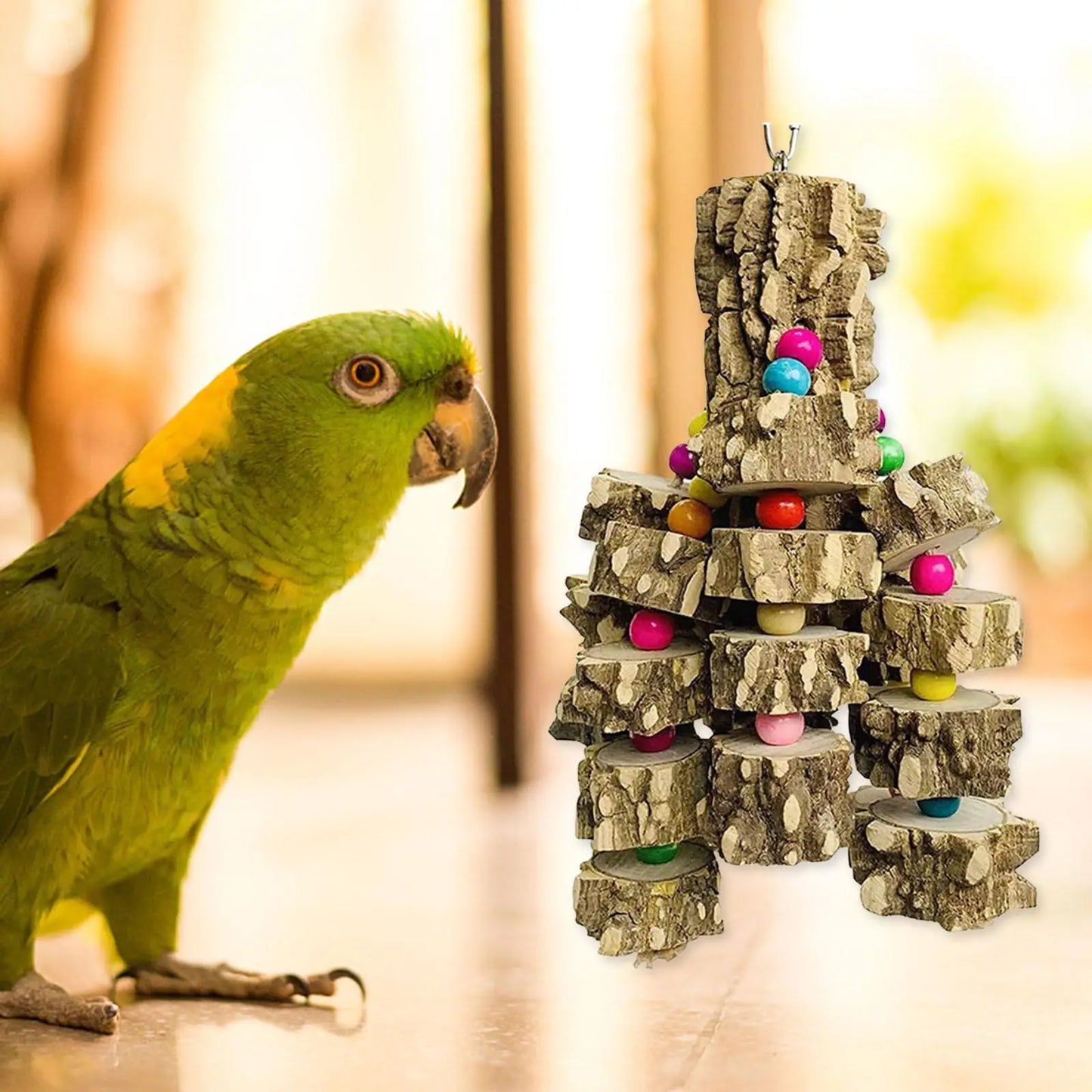 Wooden Bird Climbing Toy for Cockatiels Parakeets Budgies