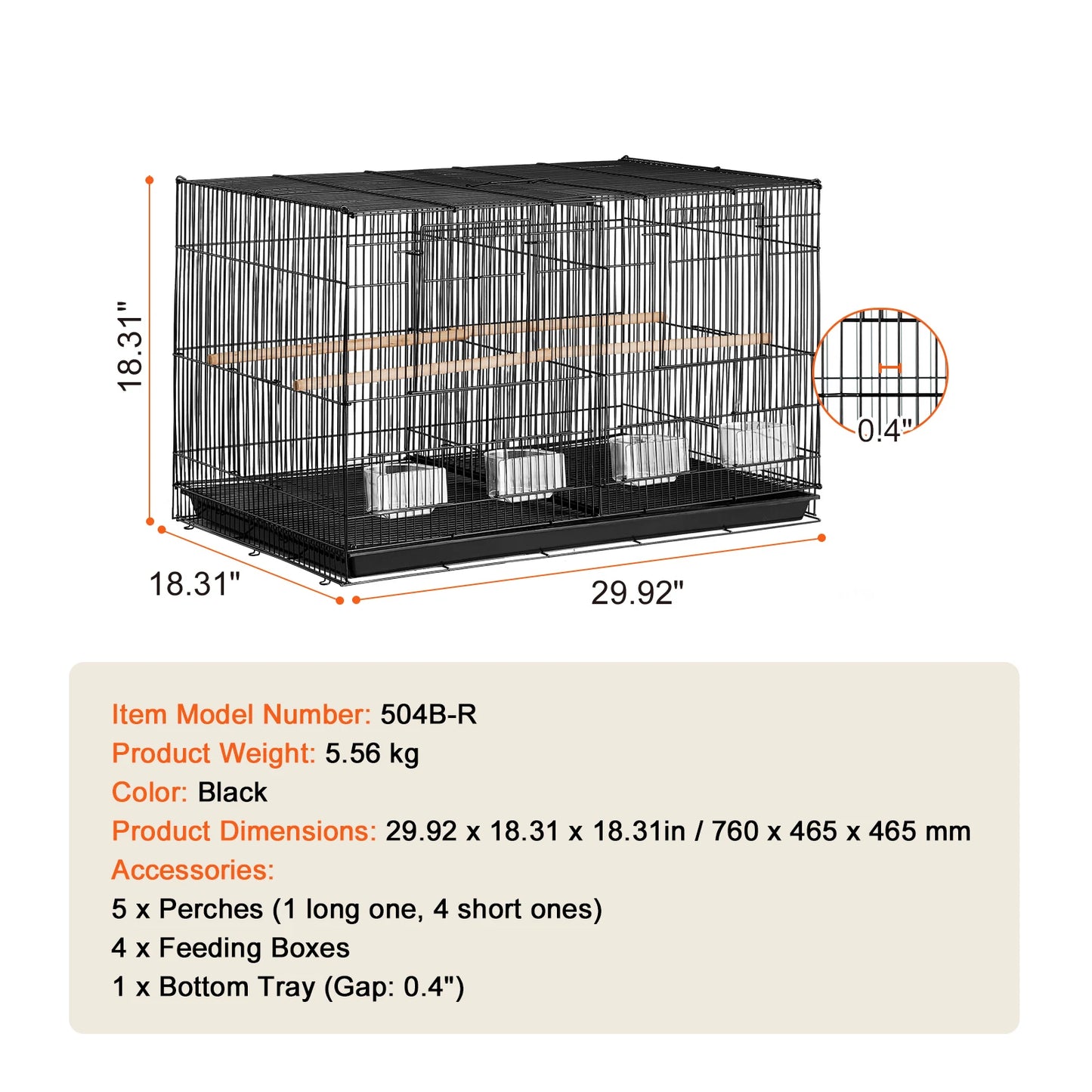 SucceBuy Flight Cage Stackable Divided Bird Cage With Travel Handle