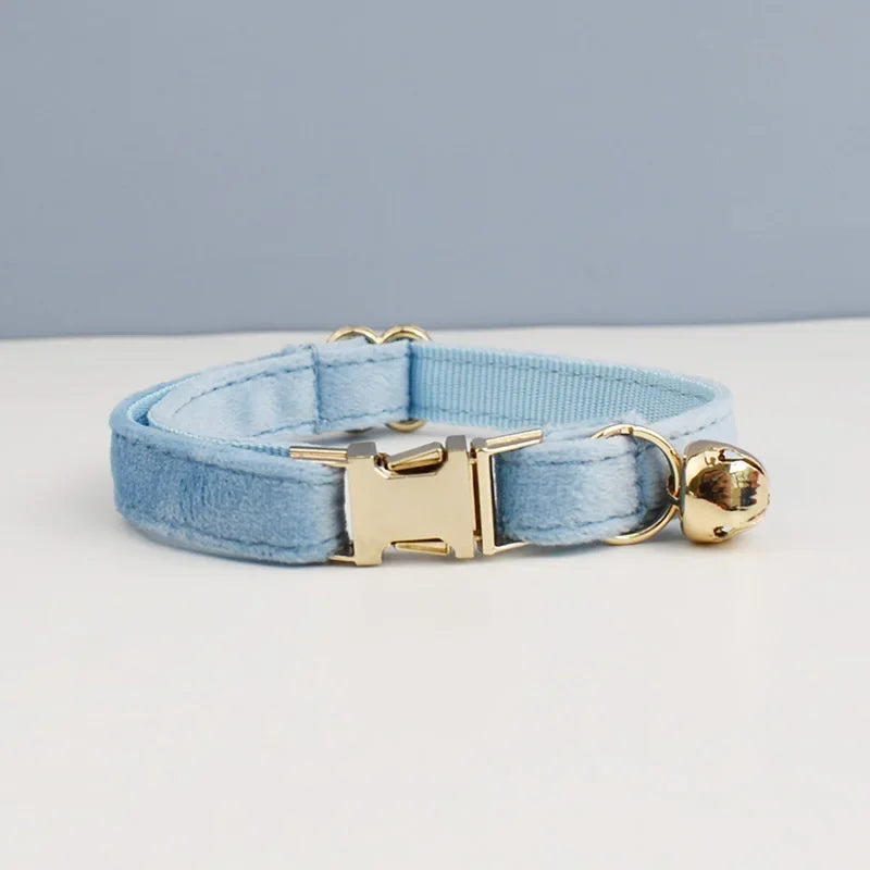 Cute Bowknot Cat Collar With Bell Engraving ID Tag Nameplate Personalization
