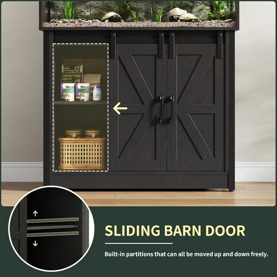 XMSJ Reptile Terrarium With Stand Barn Door Ventilated Mesh