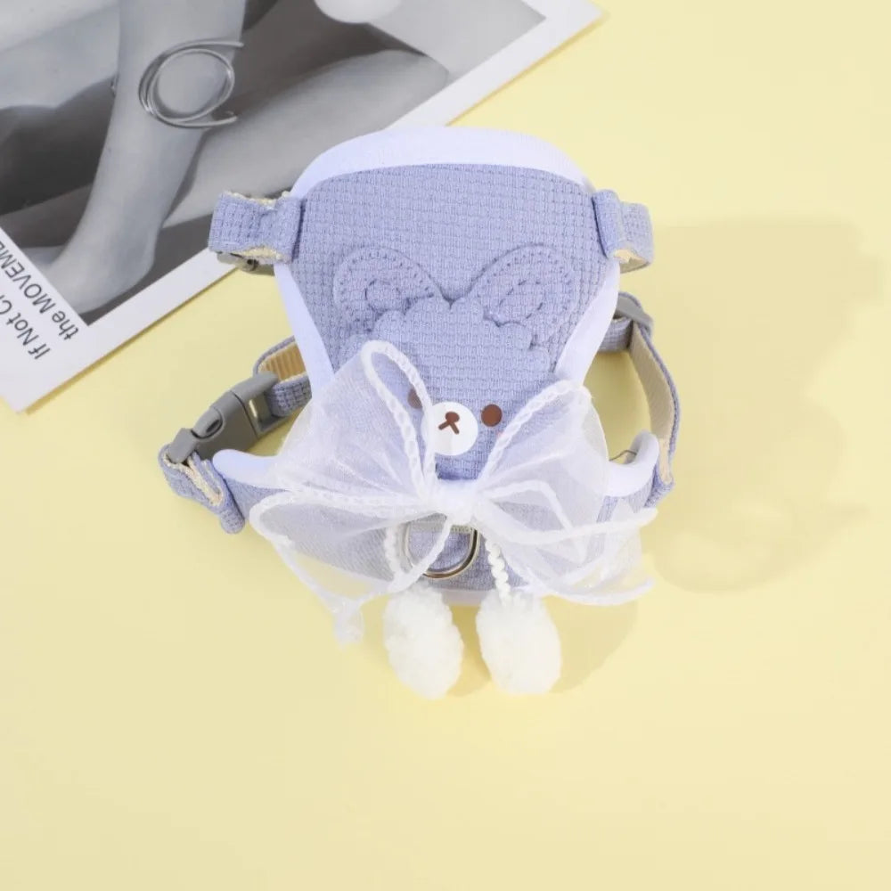 Adjustable Cat And Dog Harness With Leash Polyester
