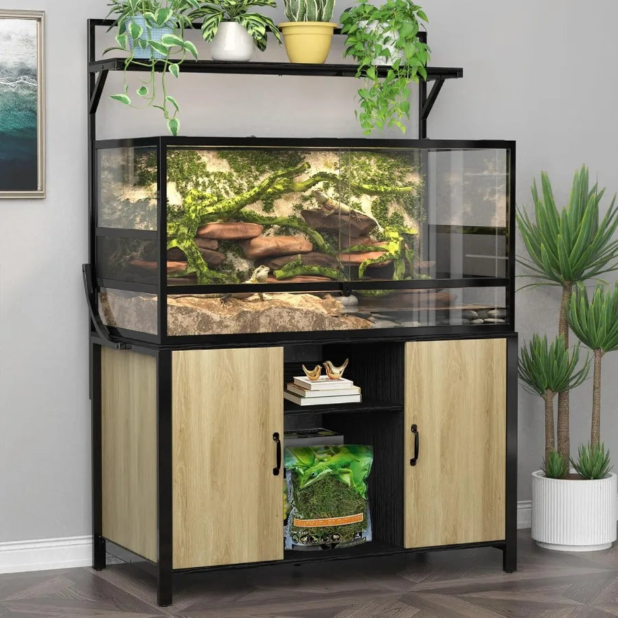 XMSJ Reptile Tank Stand Terrarium Cabinet For Accessories Storage