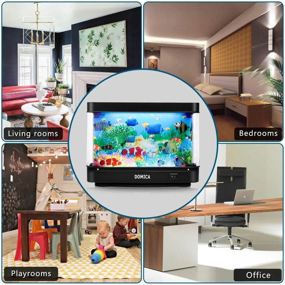 Fake Fish Tank With Moving Fish LED Mood Light Decorative