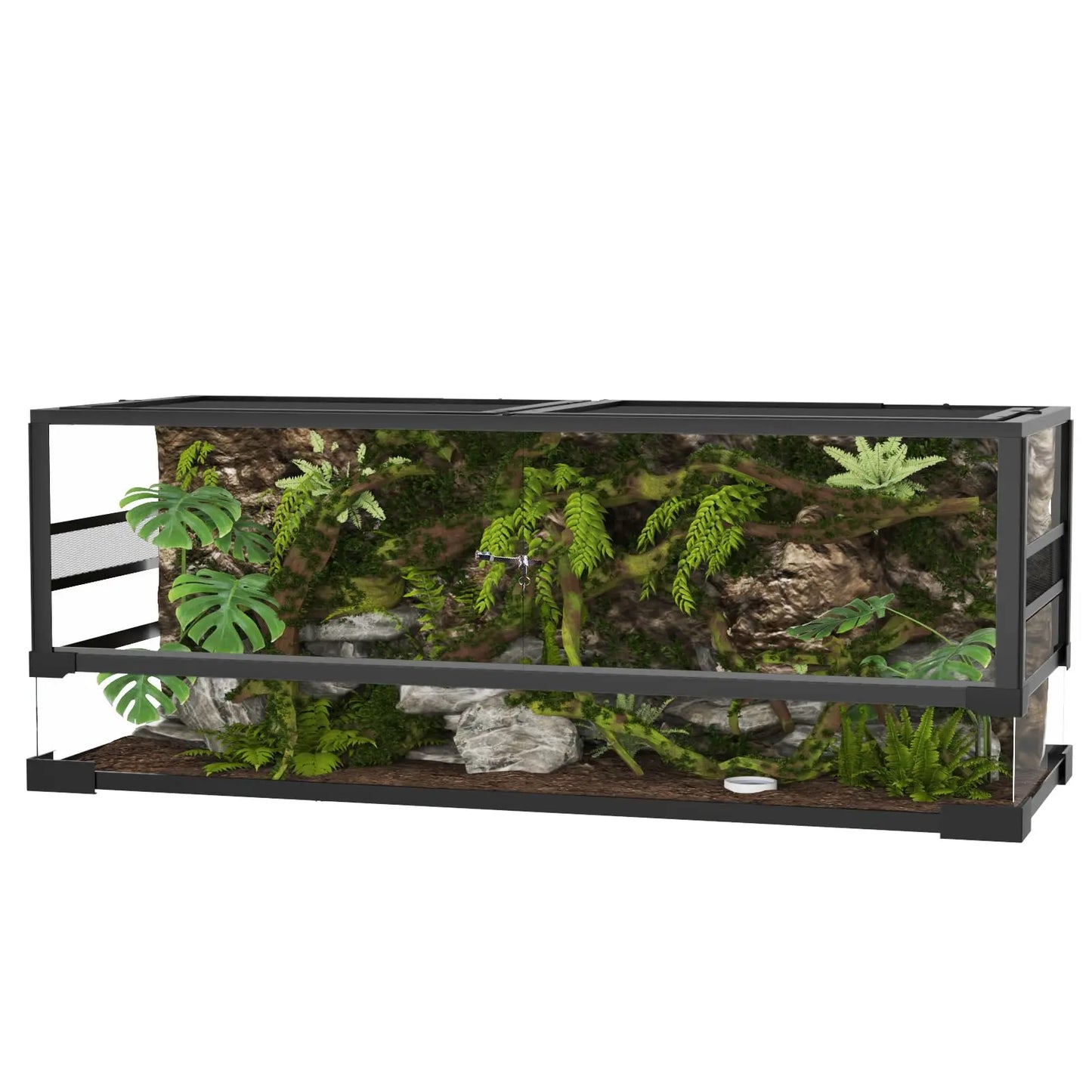 HiMISS Tempered Glass Reptile Terrarium Top With Screen Ventilation