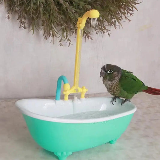 NONECN Parrot Bath Bird Shower Tub Plastic Cage Accessory