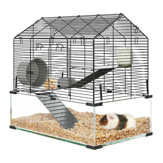 Twister Metal Hamster Cage with Water Bottle Transparent Animal Habitat