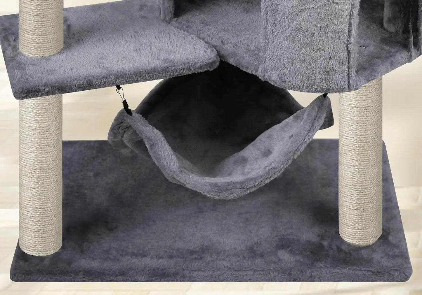 Cat Tree With Condo And Plush Hammock For Indoor Cats