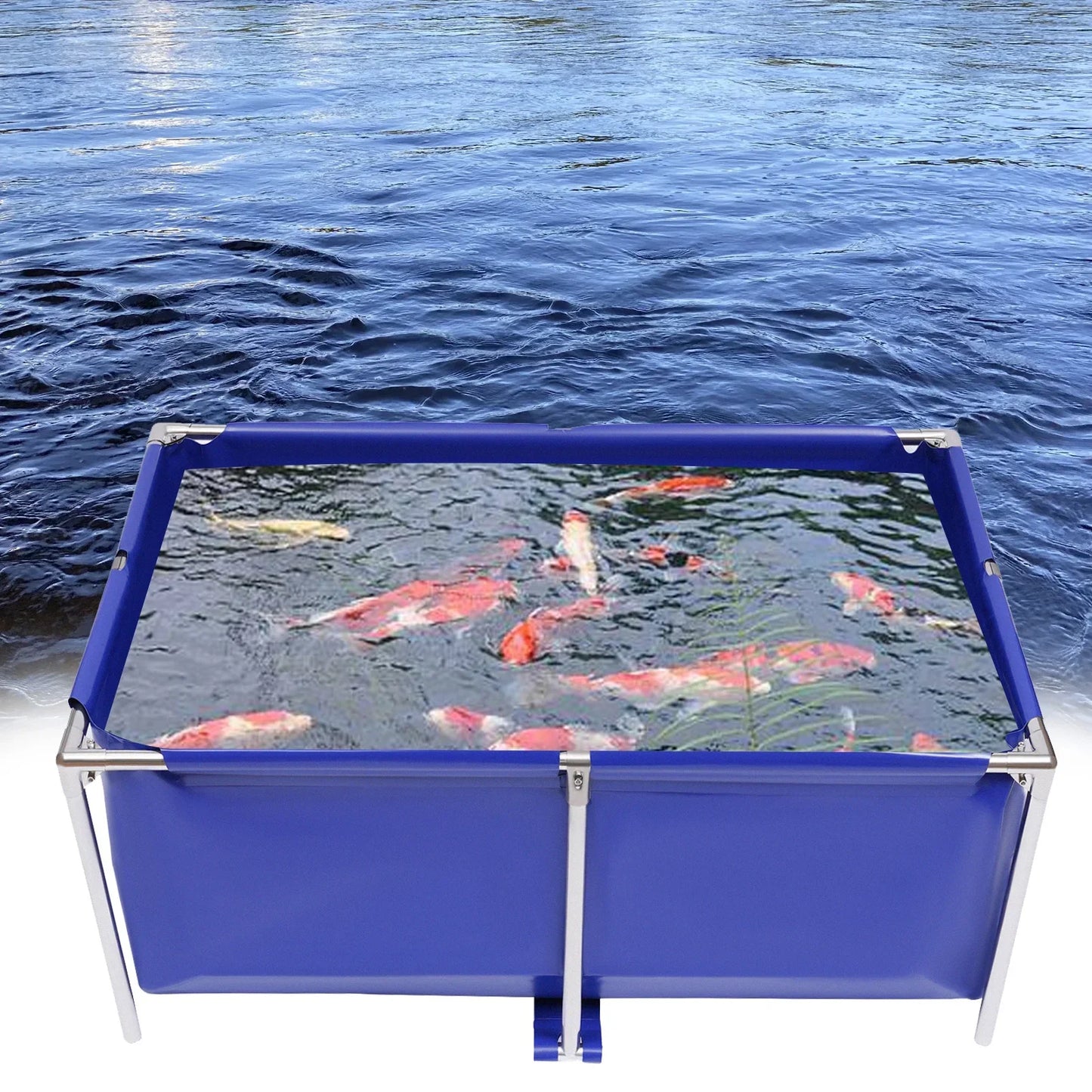 Canvas Aquarium Water Tank With Stainless Steel Frame Lobster Breeding