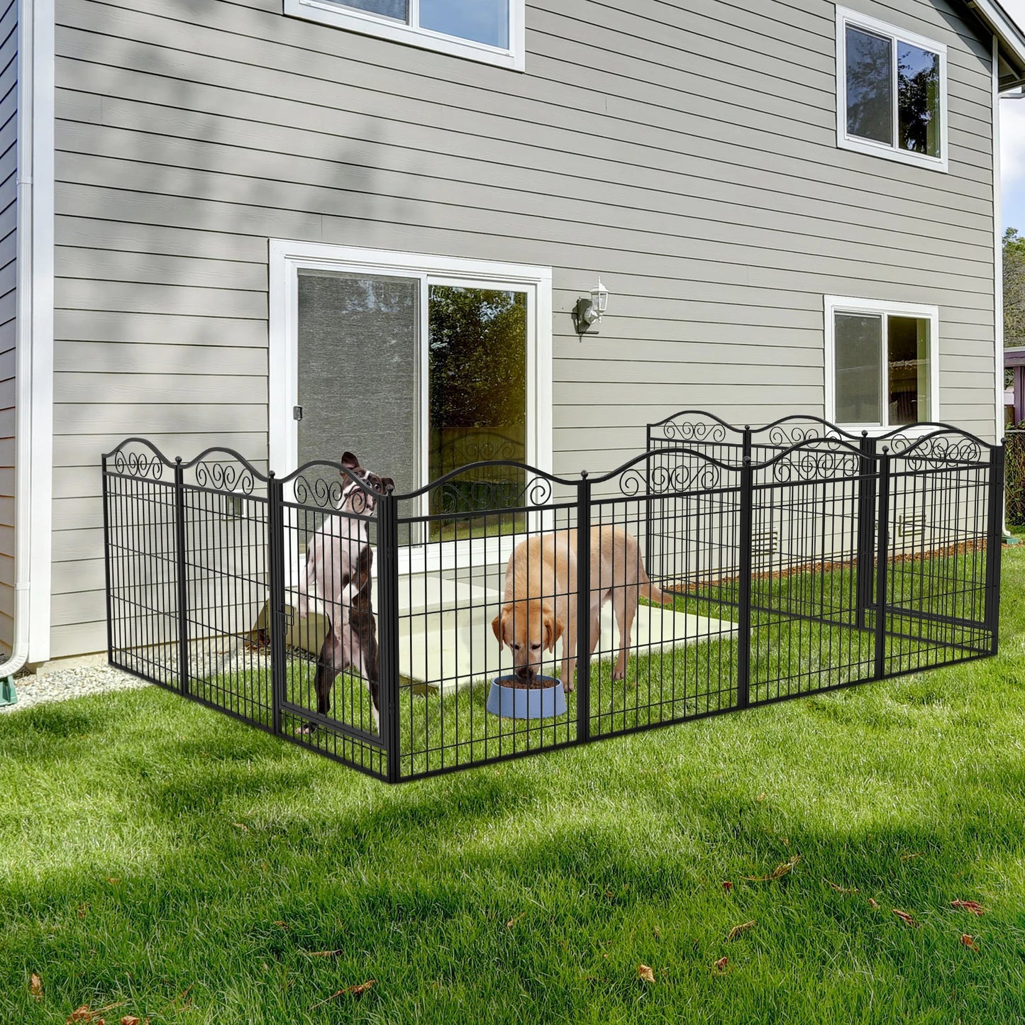 BINGOPAW Eight-Panel Heavy Duty Folding Anti-Rust Dog Playpen Indoor Outdoor