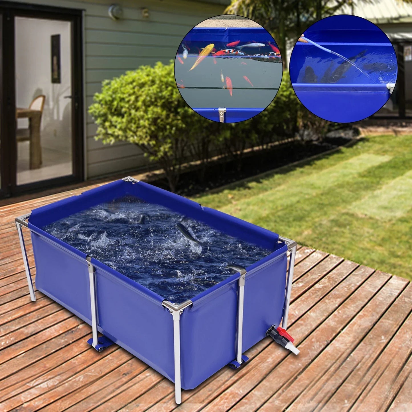 Canvas Aquarium Water Tank With Stainless Steel Frame Lobster Breeding