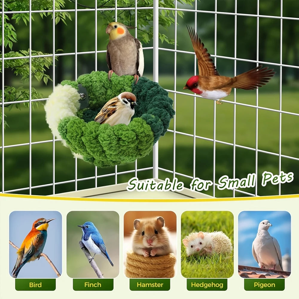 NONECN Plush Bird Nest Bed For Small Parrot Cage Accessory