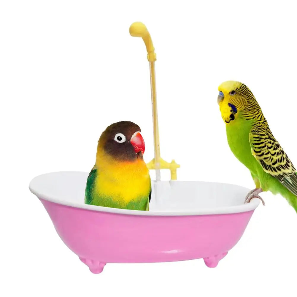NONECN Parrot Bath Bird Shower Tub Plastic Cage Accessory
