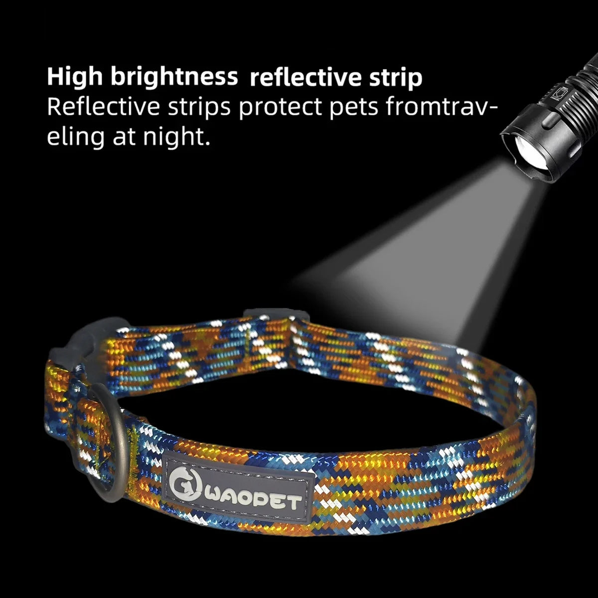 Leashes and Collar Set for Dogs Reflective Plaid Pattern