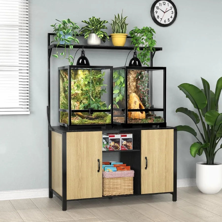 XMSJ Reptile Tank Stand Terrarium Cabinet For Accessories Storage