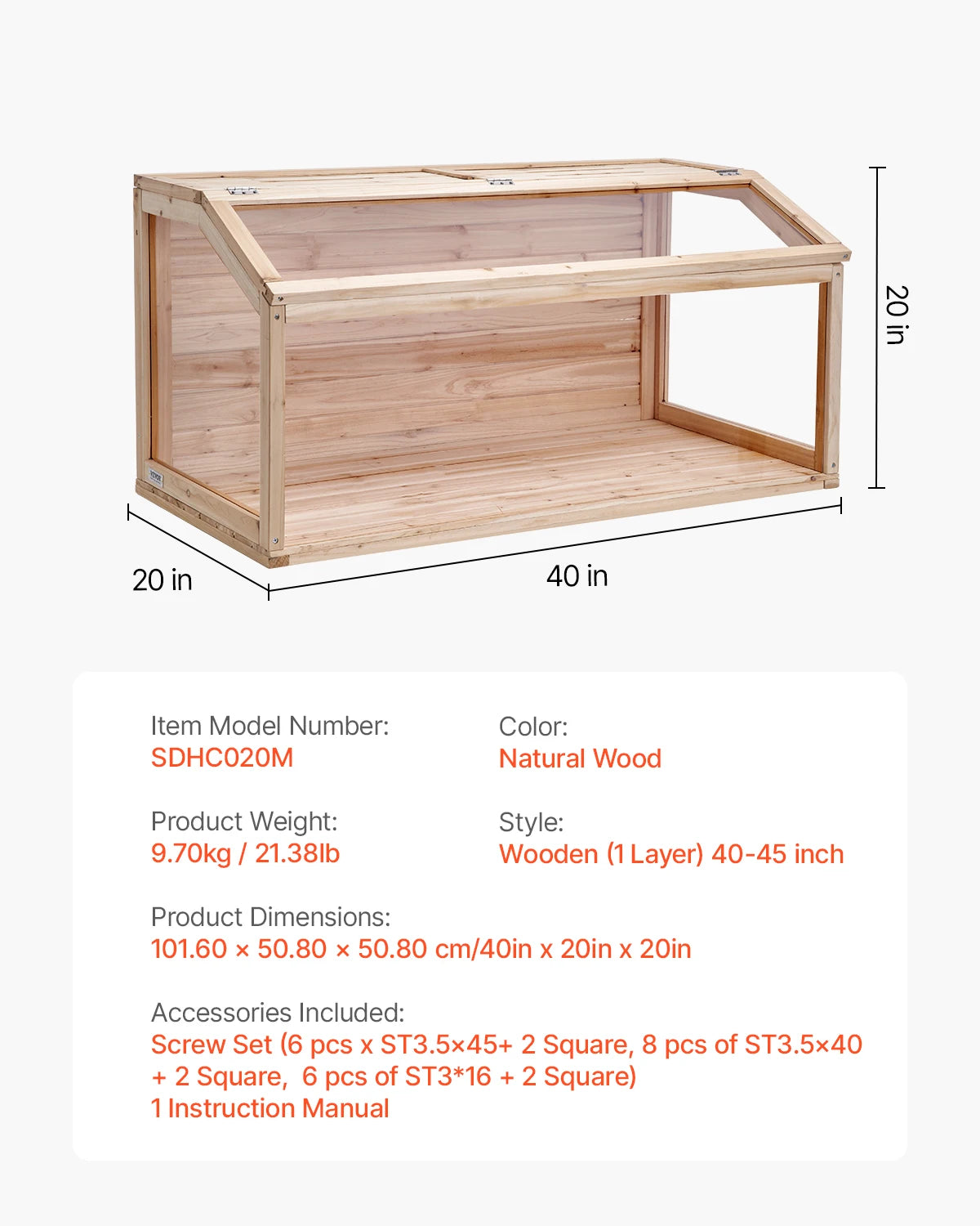 SucceBuy Wooden Hamster Habitat Cage With 270 Degree Viewing
