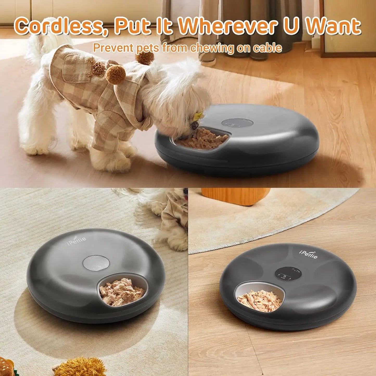 Cordless Automatic Pet Feeder With Ice Packs And Programmable Timer