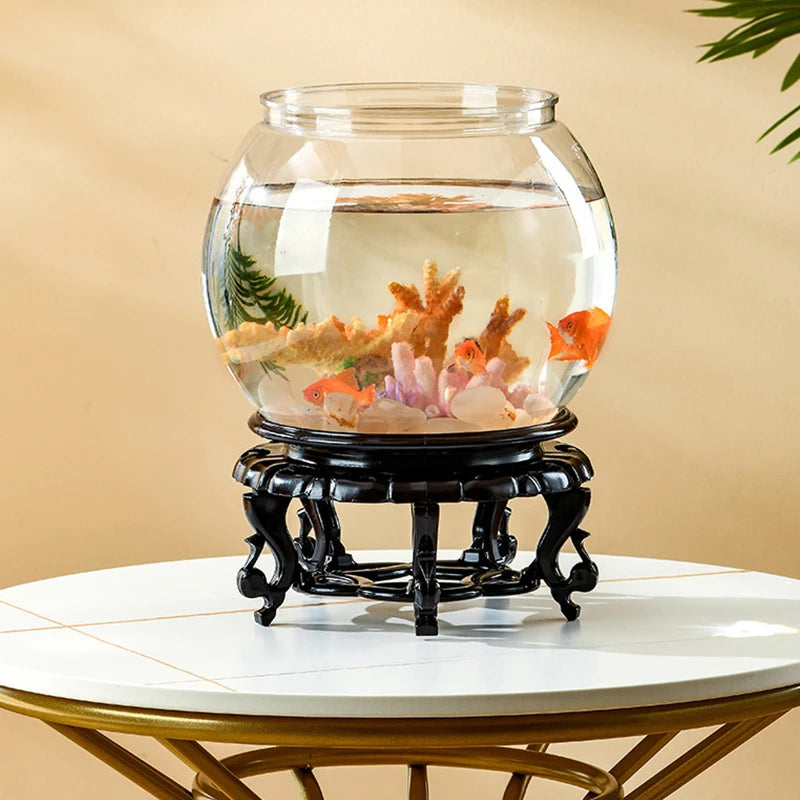 Portable Plastic Round Fish Bowl Desktop Aquarium For Home Office