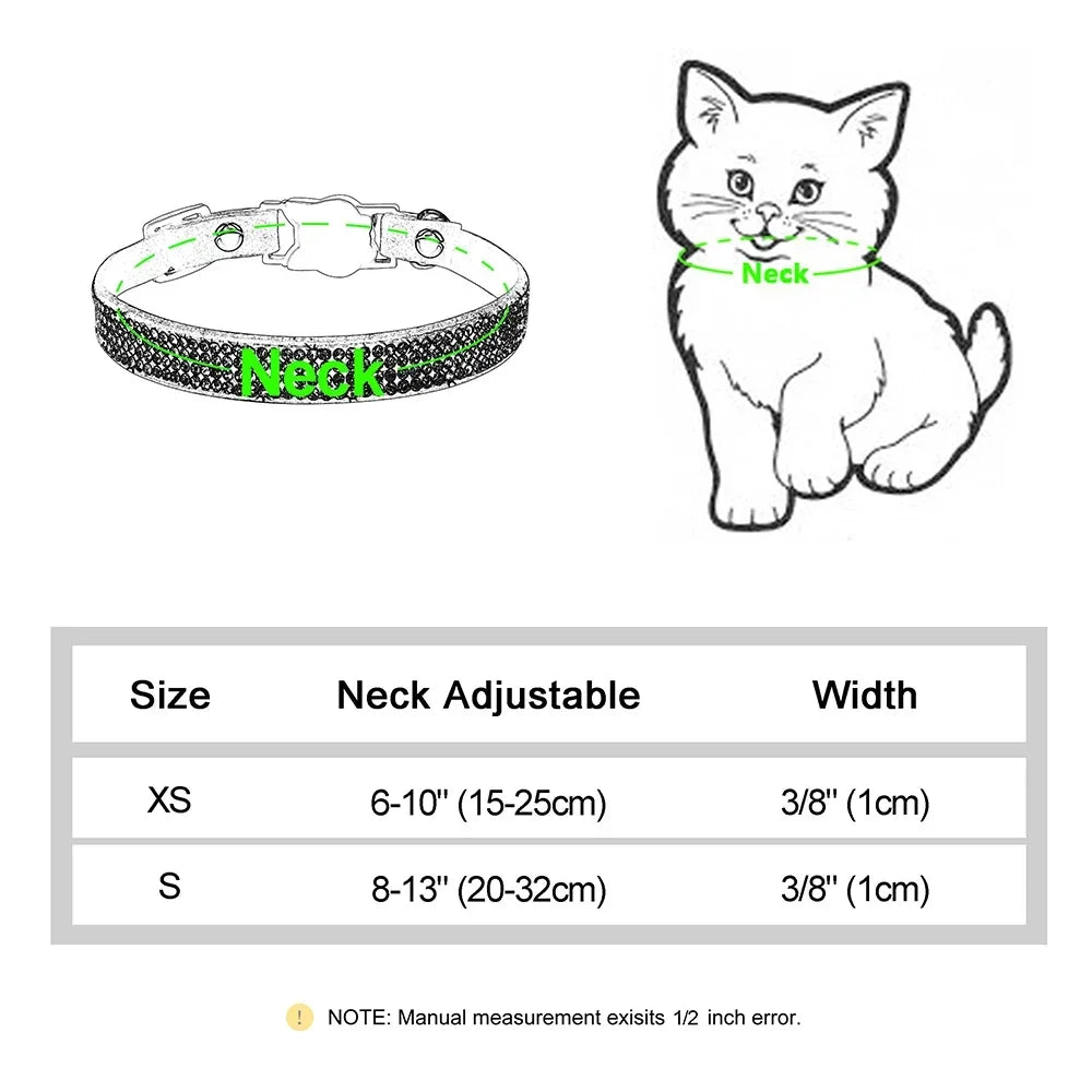 Soft Suede Cat Collar Rhinestone Bling with Bell Safety Breakaway
