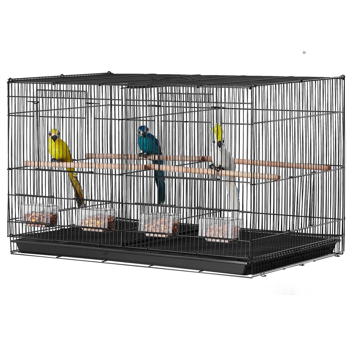 SucceBuy Flight Cage Stackable Divided Bird Cage With Travel Handle