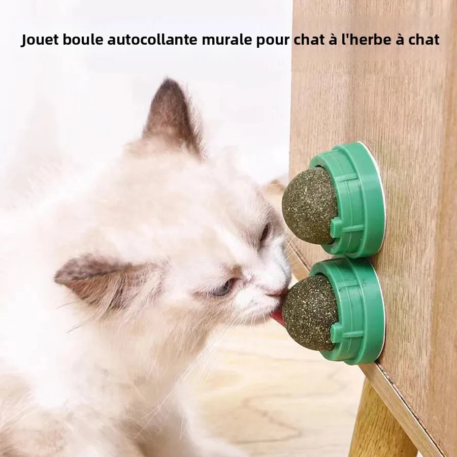 Spinning Catnip Mint Ball Cat Toy For Hairball Control