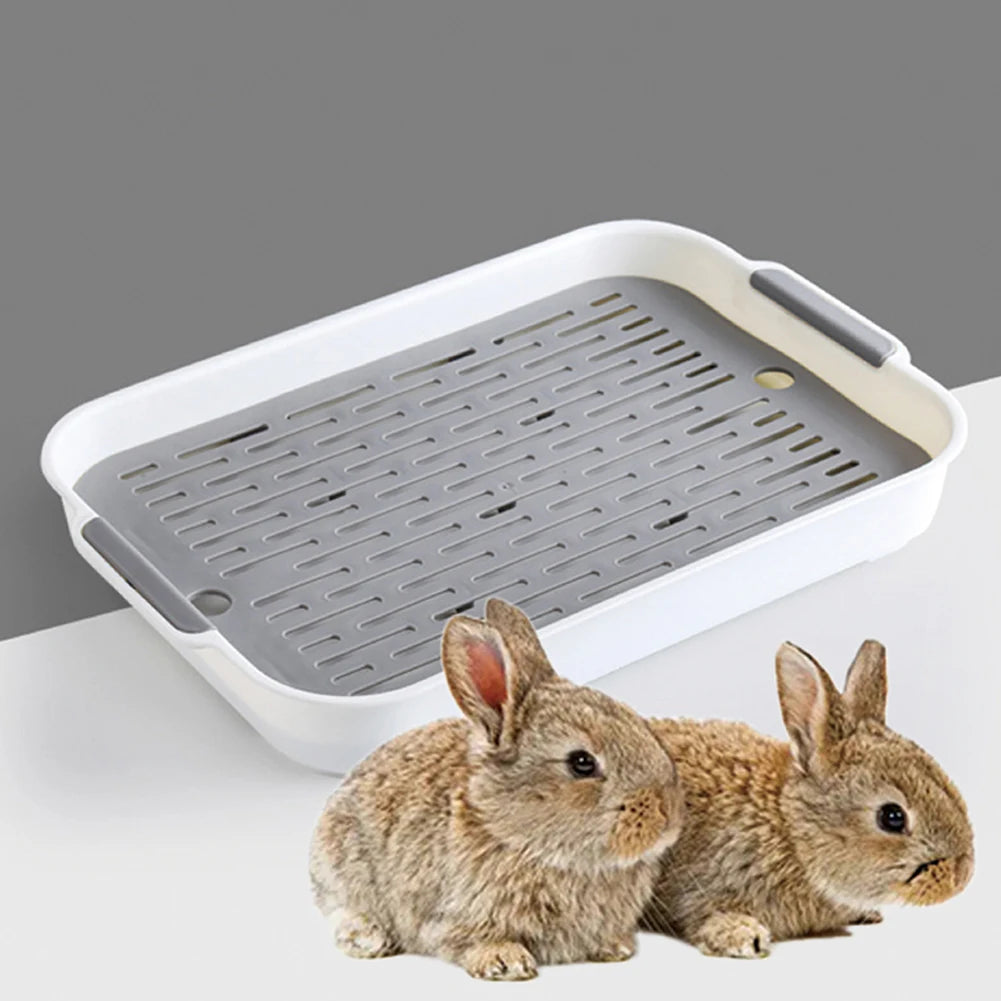 Plastic Rabbit Litter Box Corner Toilet Tray for Small Pets