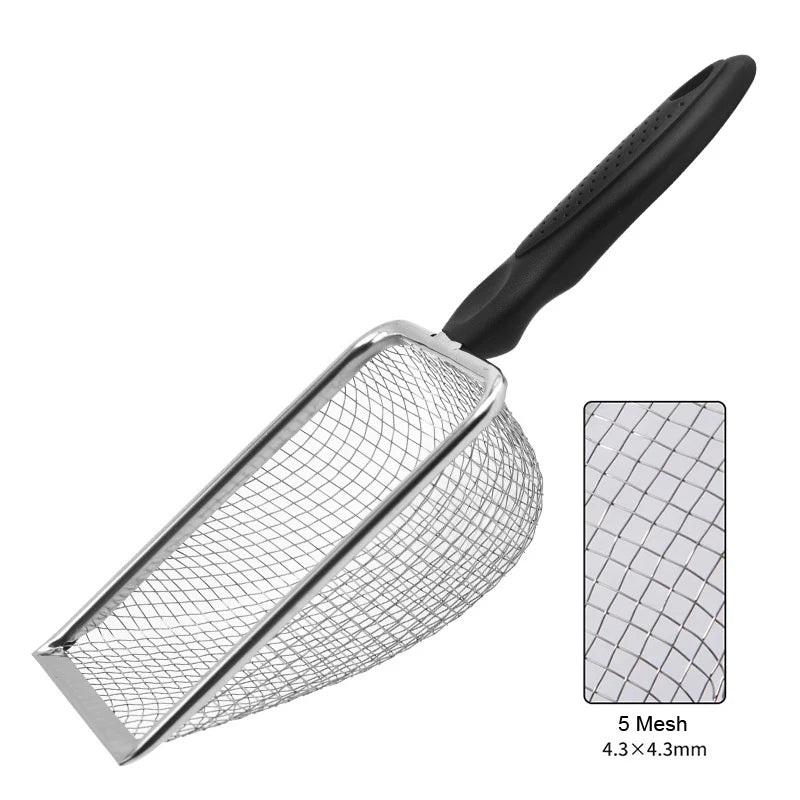 Stainless Steel Pet Feces Shovel With Mesh Screen For Terrariums