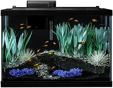 Aquarium Kit With LED Lighting And Decor For A Complete Fish Tank Setup