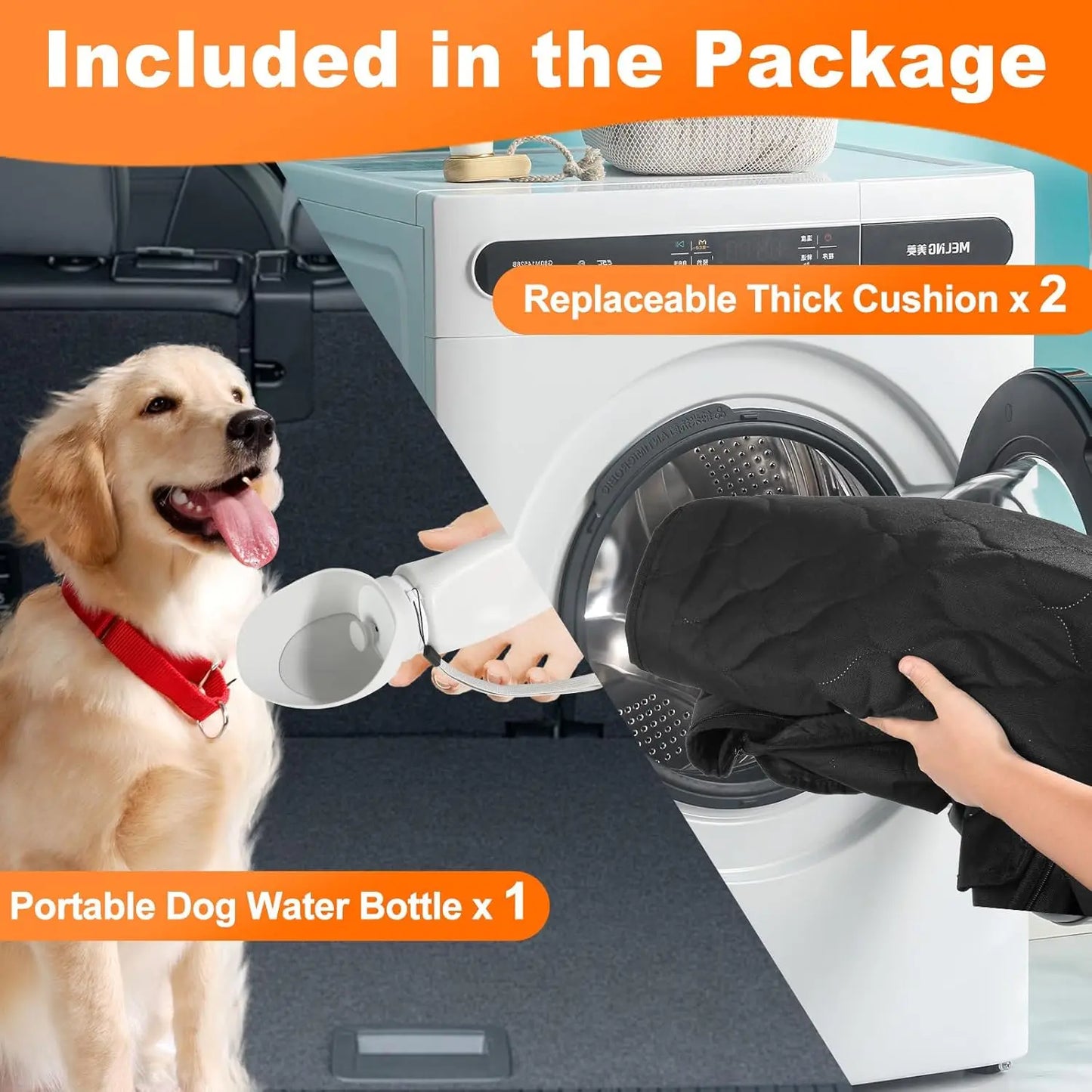 Wedyvko Back Seat Extender Hammock for Dogs Car Seat Cover