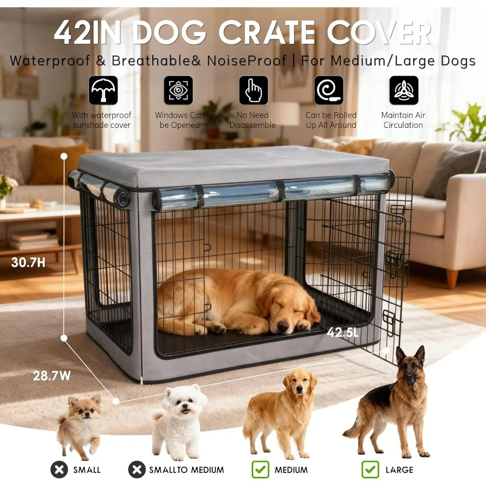 Dog Crate Cover Heavy Duty Waterproof Universal Fit Metal Crates