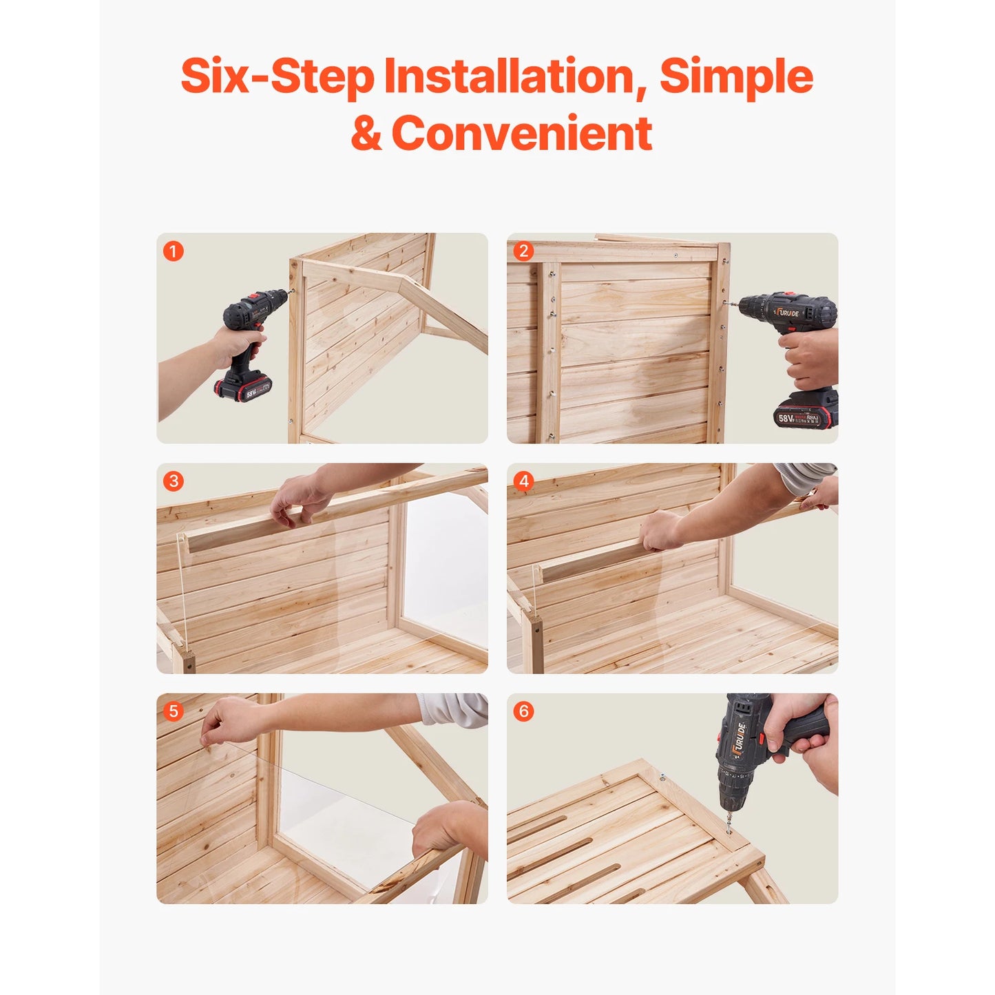 SucceBuy Wooden Hamster Habitat Cage With 270 Degree Viewing