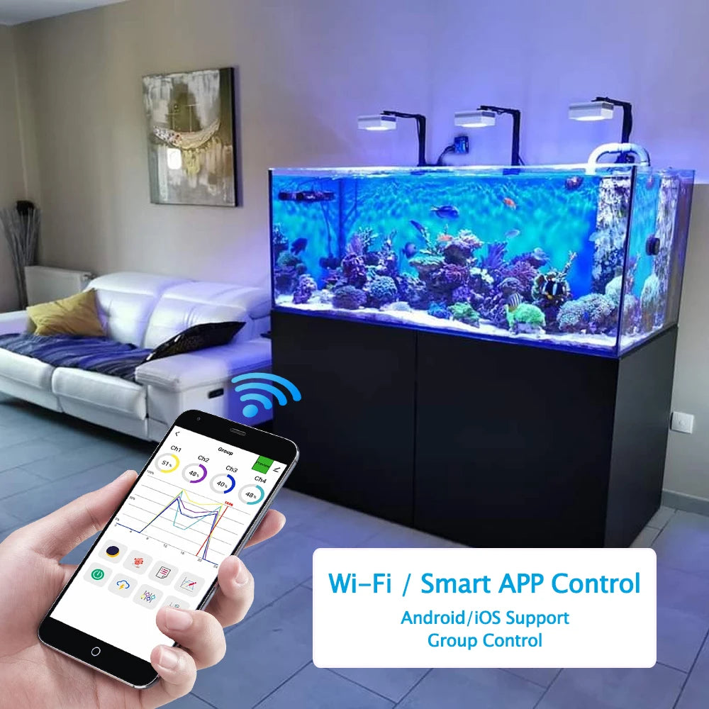 PopBloom RL90 WiFi Full Spectrum Reef Saltwater Aquarium Light