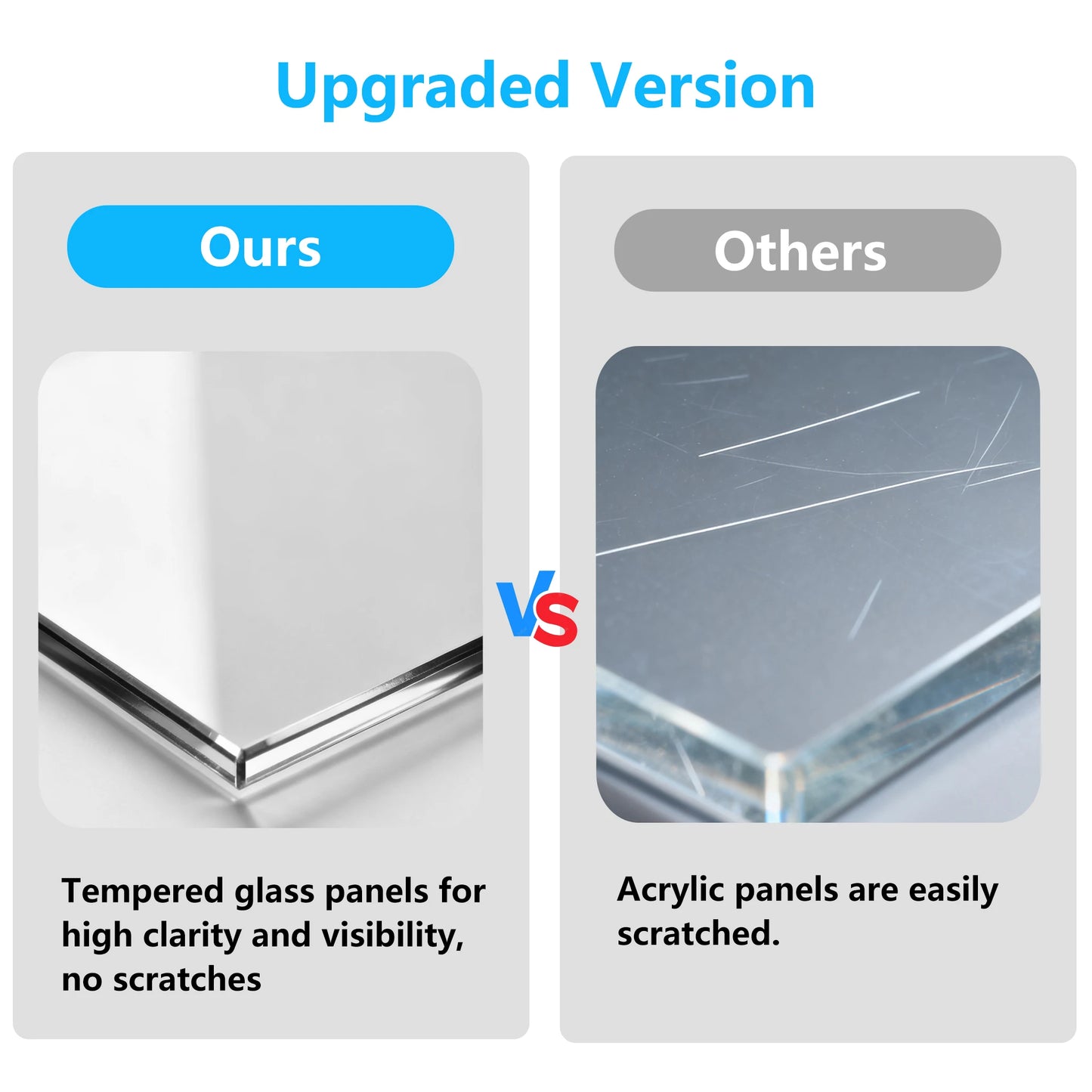 NONECN Wooden Hamster Cage with Glass Panels Open Top Habitat