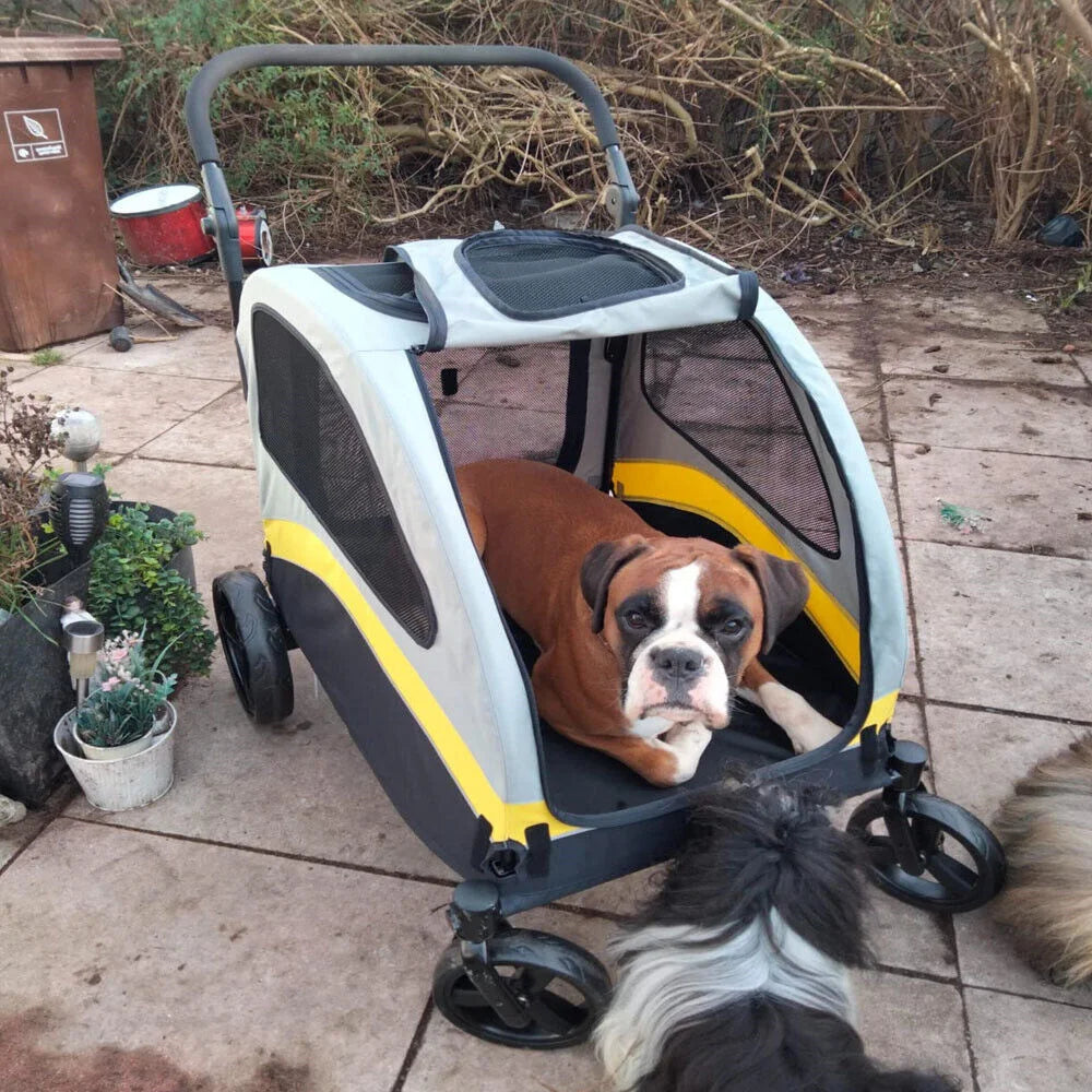 Premium Dog Stroller Pram 4 Wheel Foldable Cart For Pets