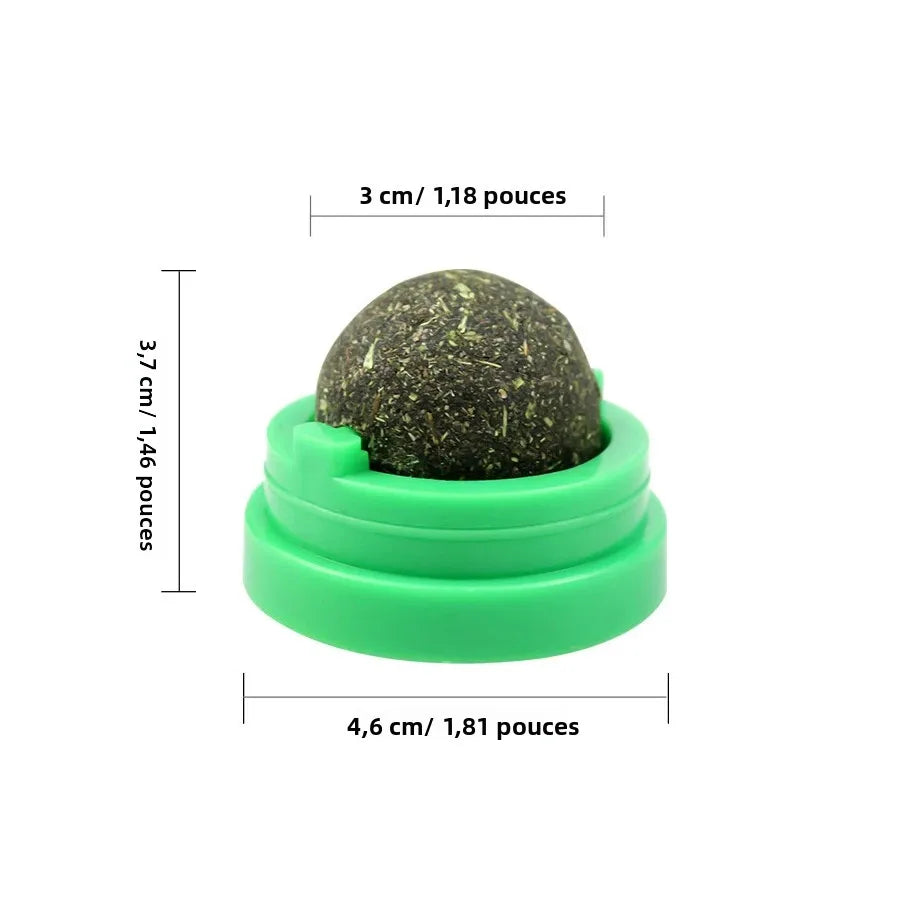 Spinning Catnip Mint Ball Cat Toy For Hairball Control
