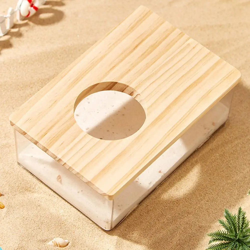 Acrylic Hamster Sand Bath Box Dual Purpose Bath Sand Basin