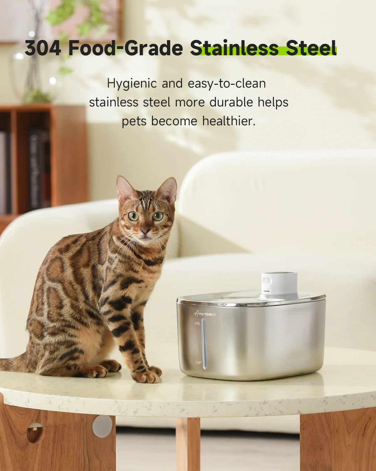 APETDOLA Wireless Cat Water Fountain Auto Sensor Dispenser